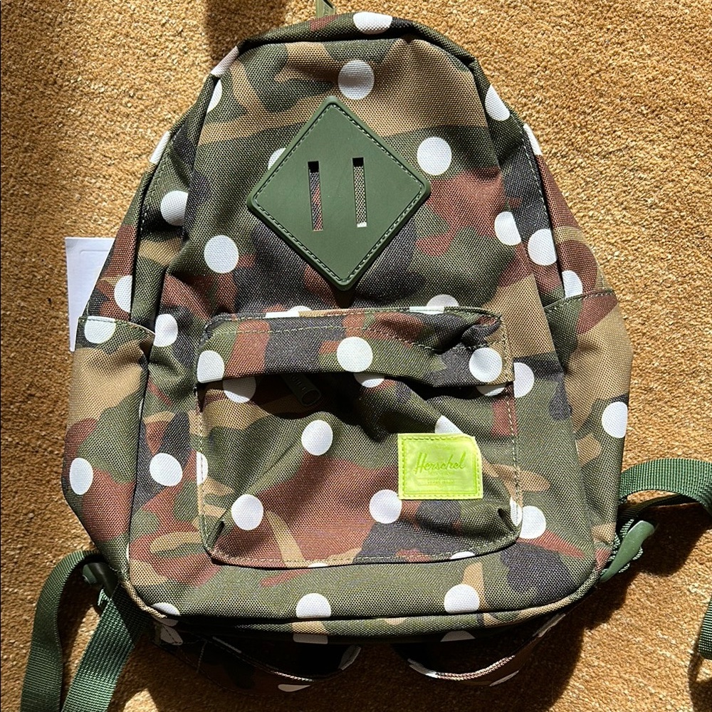 Herschel Camo Backpack with Polka Dots